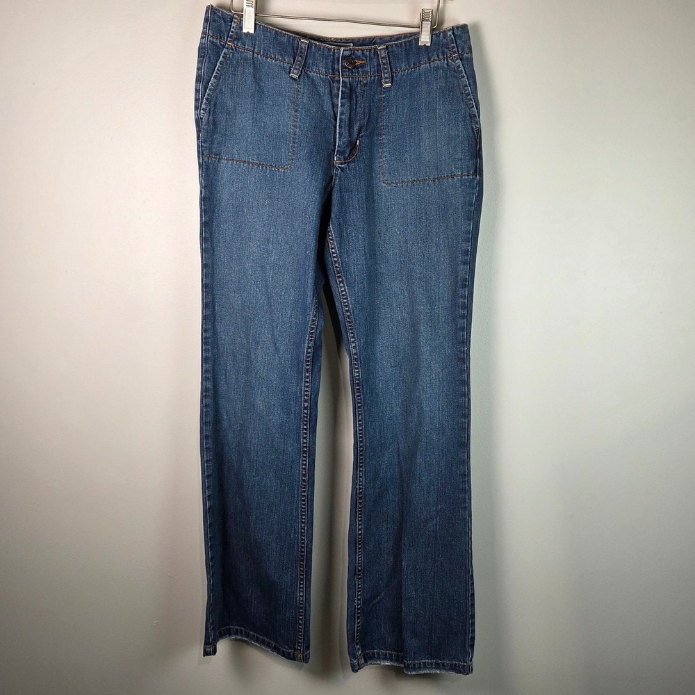 Old Navy Blue Jeans Women 8 Blue Vintage Y2K Straight Leg Patch Pocket Denim